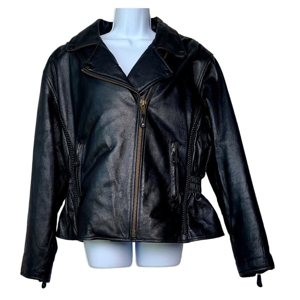 USA Bikers Dream Apparel Leather Jacket 3M Thinsulate Detachable Bid Women's XL